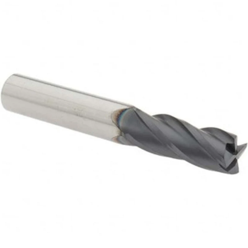 OSG 3/8, 1 LOC, 3/8 Shank Diam, 2-1/2 OAL, 4 Flute, Solid Carbide Square End Mill Single End, TiAlN Finish, Spiral Fl...